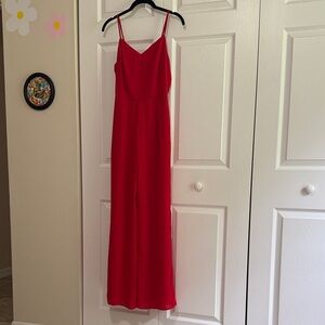 Red Spaghetti Strap pantsuit
